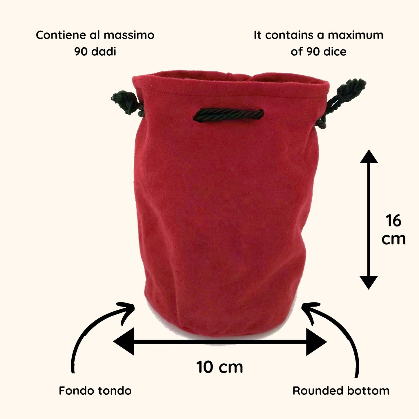 Sacchetto porta dadi ricamato personalizzato "Furo"