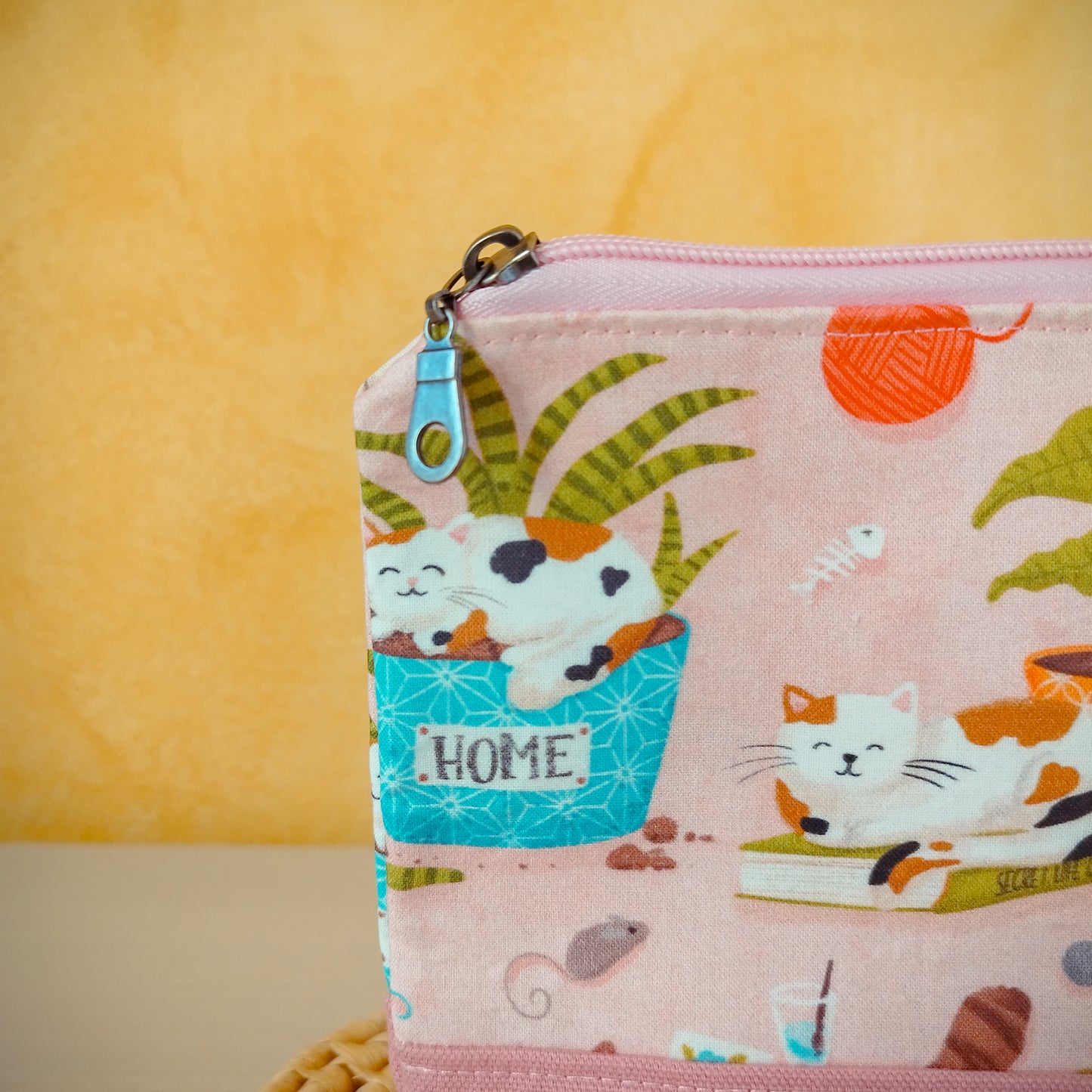 Astuccio grande fantasy gatti e piante - cerniera