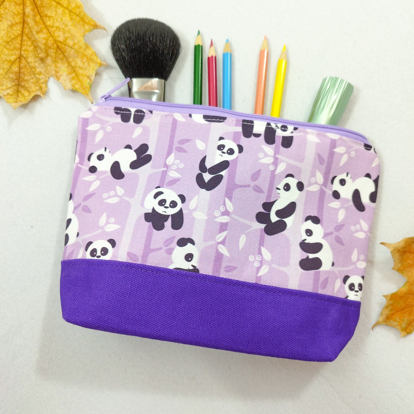 Astuccio grande panda lillà - matite