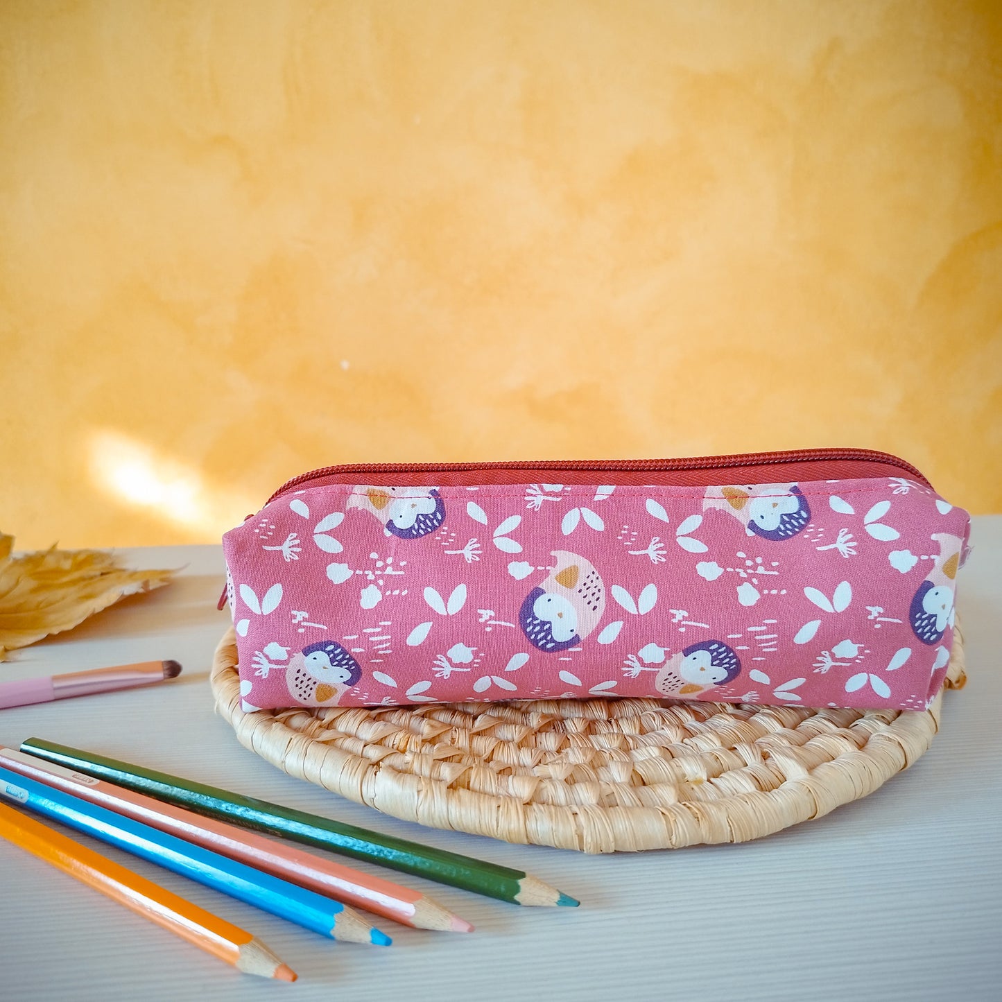 Astuccio tubolare fantasy uccellini e fiori - fronte