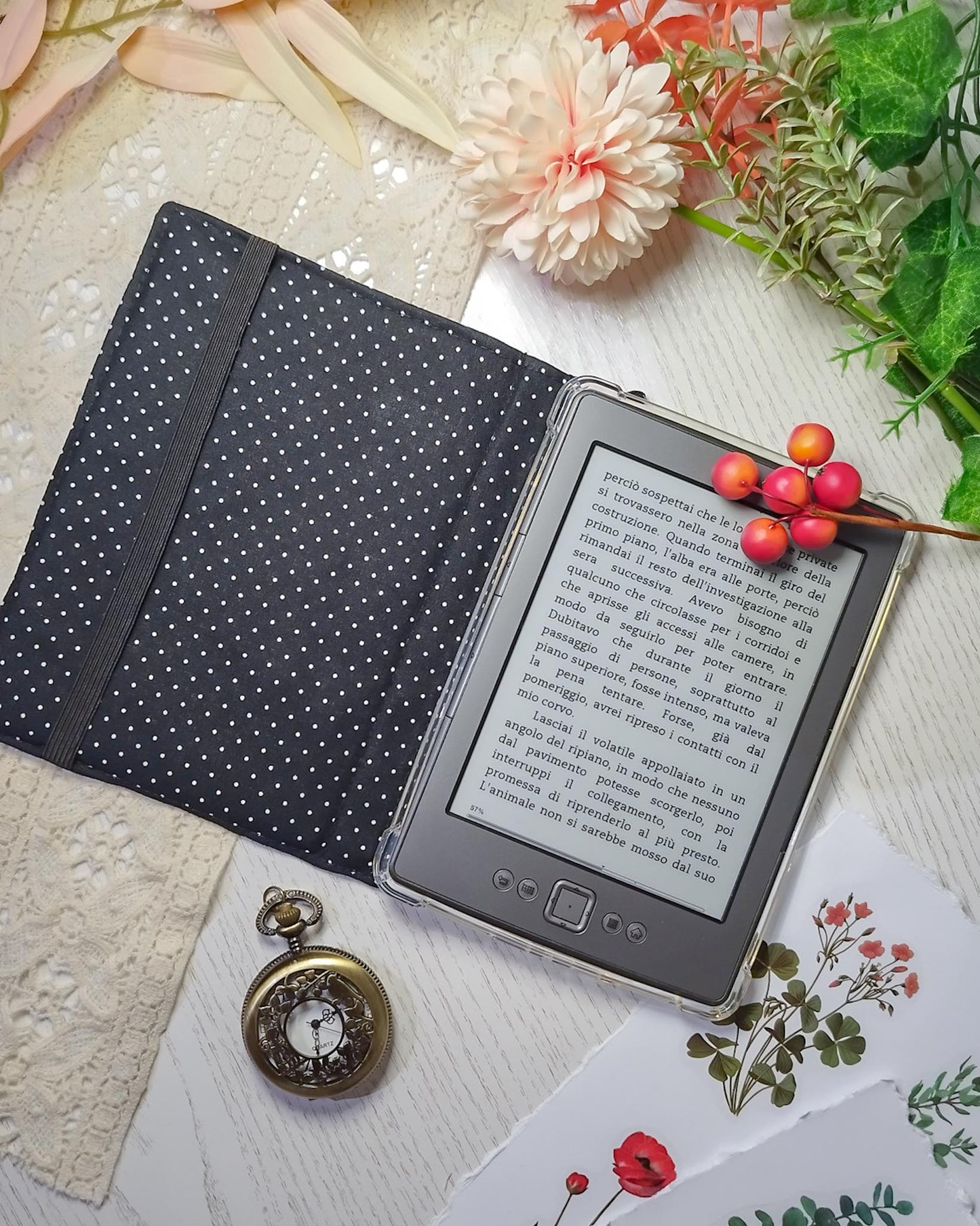 Cover kindle e kobo rigida rimovibile fantasy - interno nero dispositivo