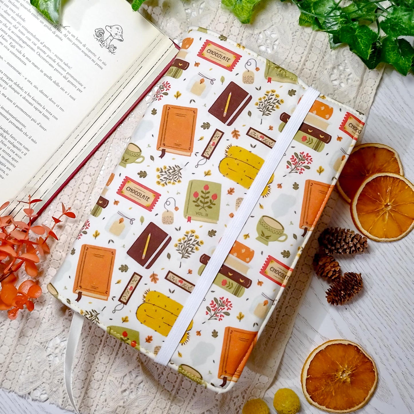 Book cover "Libri in autunno" | Custodia per libri regolabile