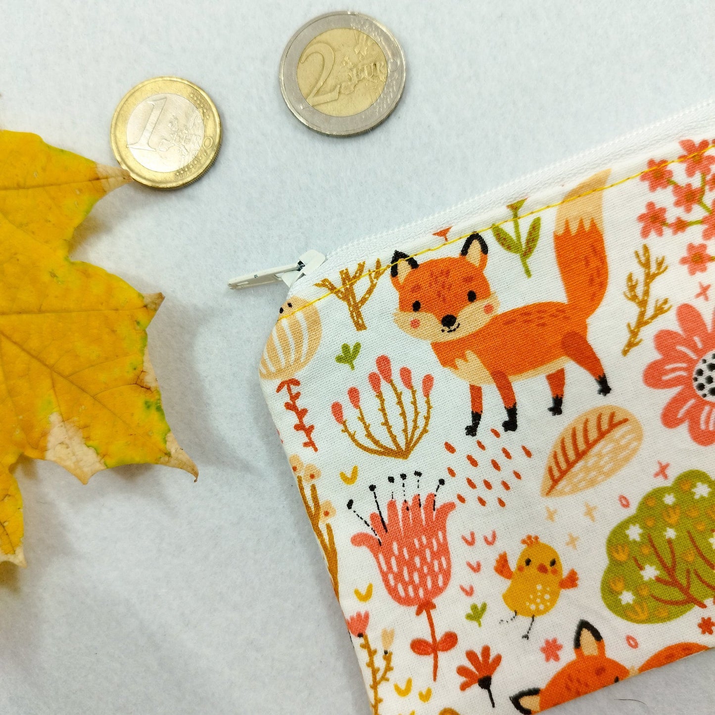 Portamonete "Volpi in giardino"