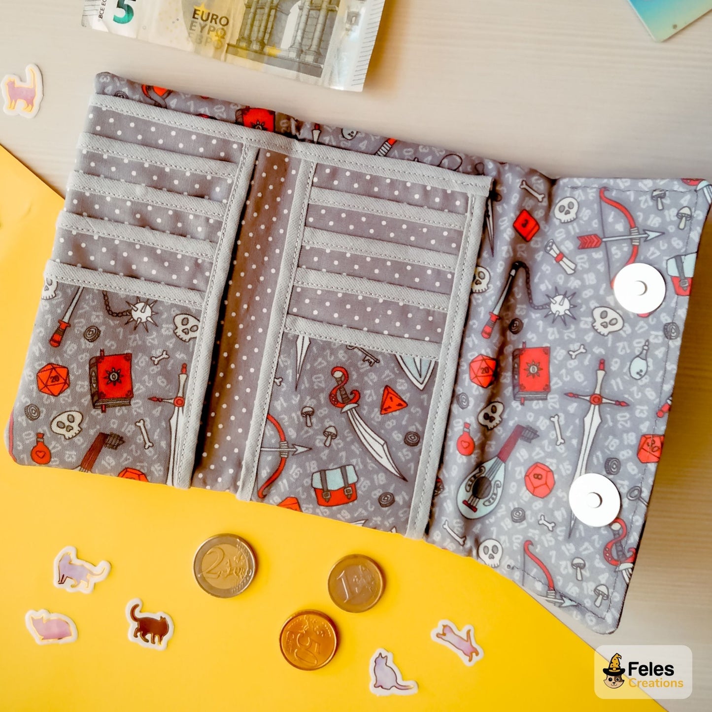 Portafoglio Giochi di ruolo fantasy grigio