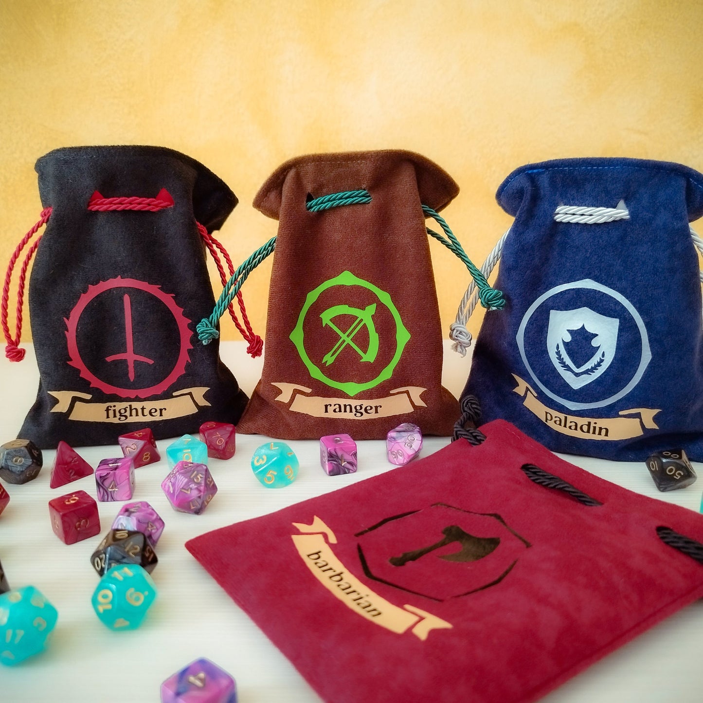 Sacchetto porta dadi classe "Druid" con zampa