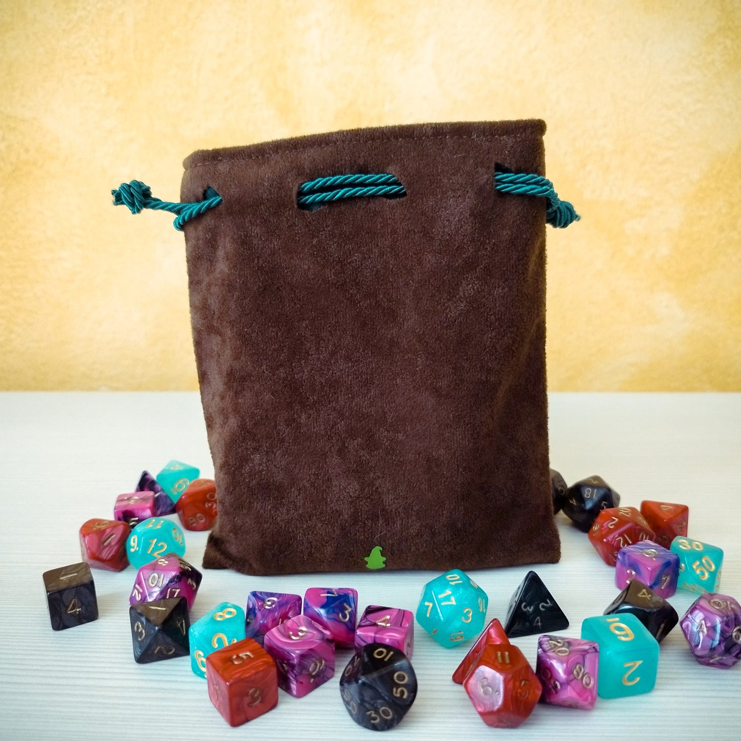 Sacchetto porta dadi specie "Half elf" con foglia