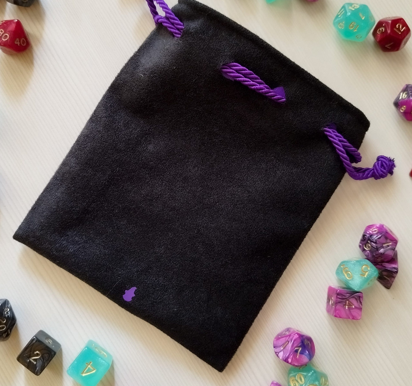Sacchetto porta dadi specie "Tiefling" con corna