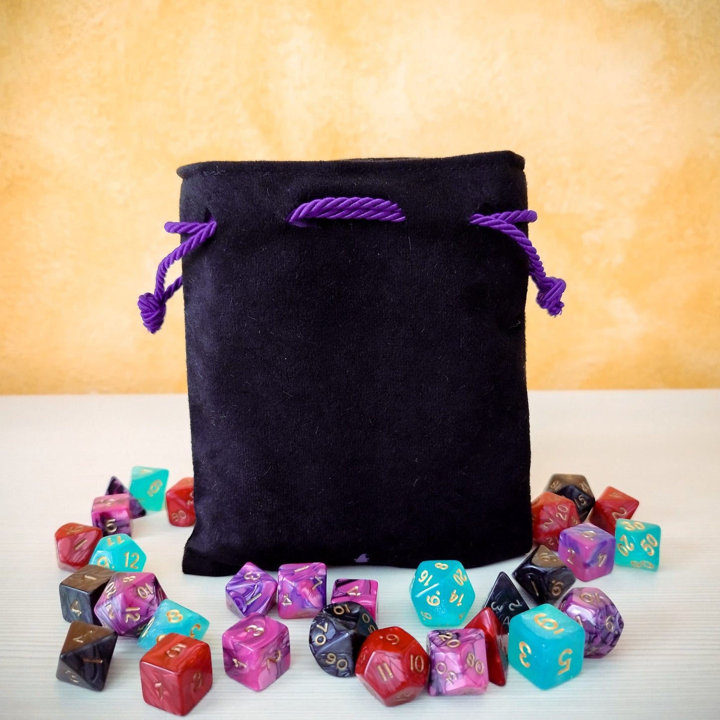 Sacchetto porta dadi specie "Tiefling" con corna