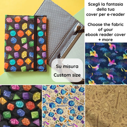 Custodia rigida per ebook reader Kindle e Kobo a tema giochi di ruolo - scegli la fantasia