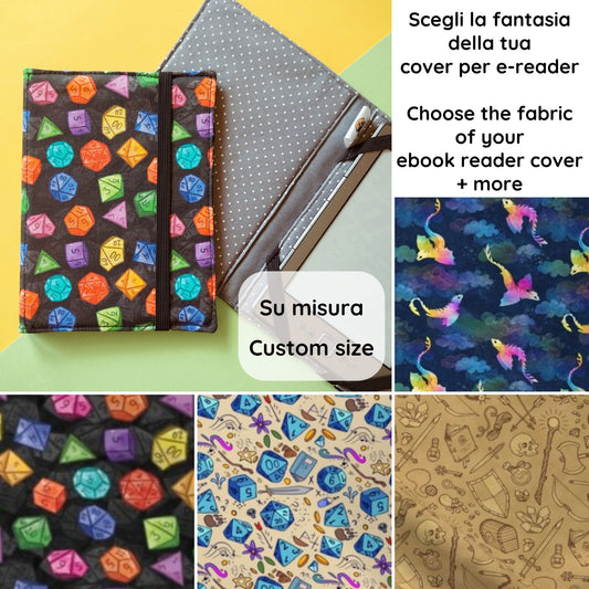 Custodia rigida per ebook reader Kindle e Kobo a tema giochi di ruolo - scegli la fantasia