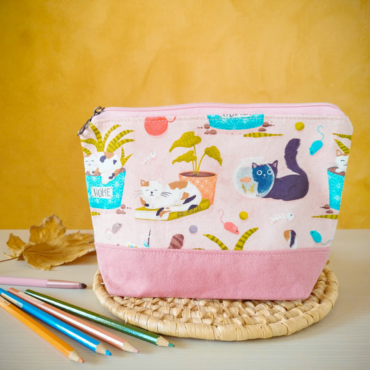 Astuccio grande fantasy gatti e piante - fronte