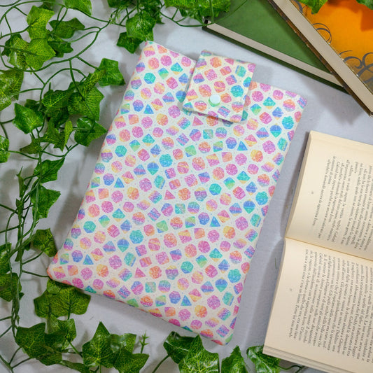 Book sleeve "Gioco di ruolo dadi arcobaleno" | Custodia per libri e cover Kindle
