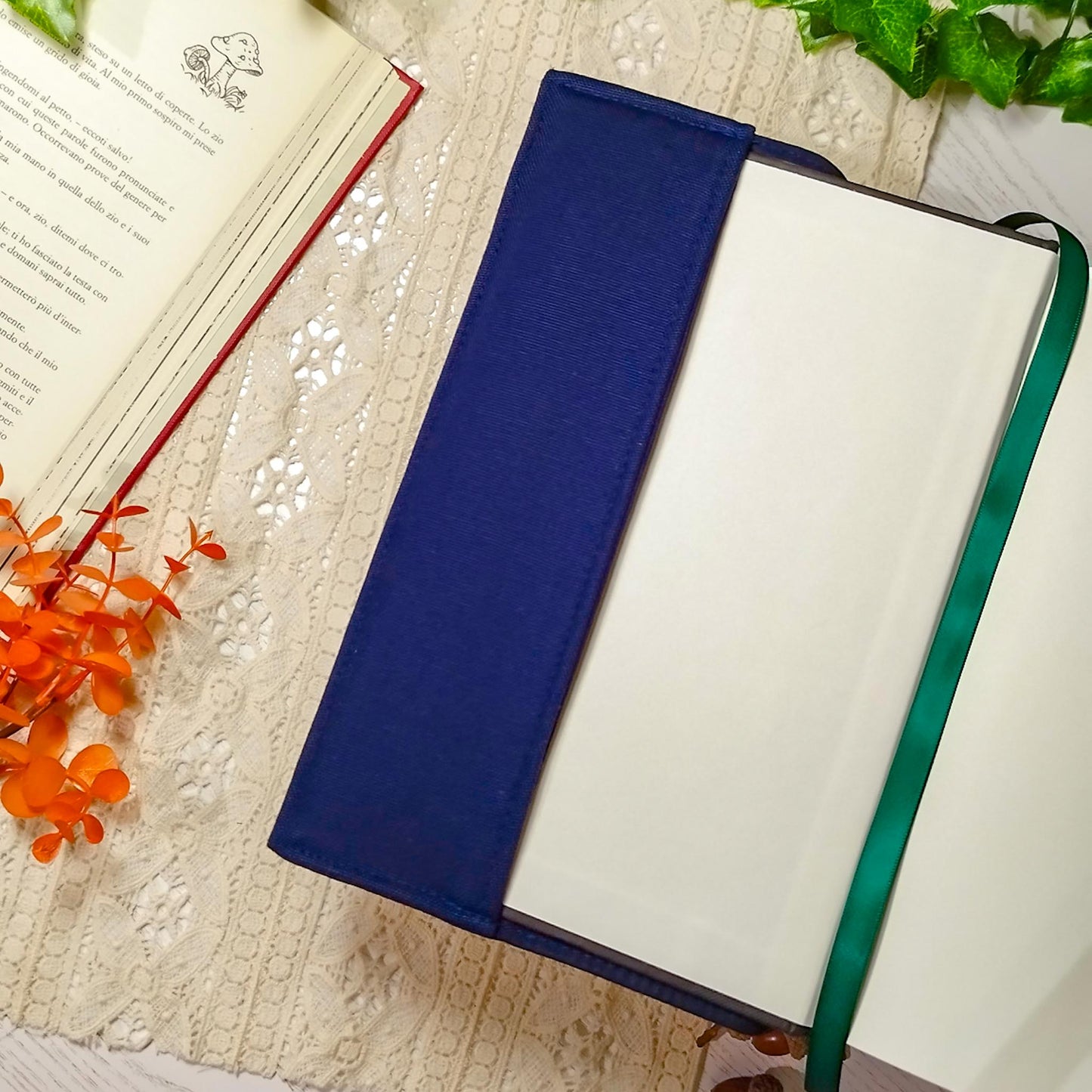 Book cover ricamata "Drago celestiale" | Custodia per libri regolabile