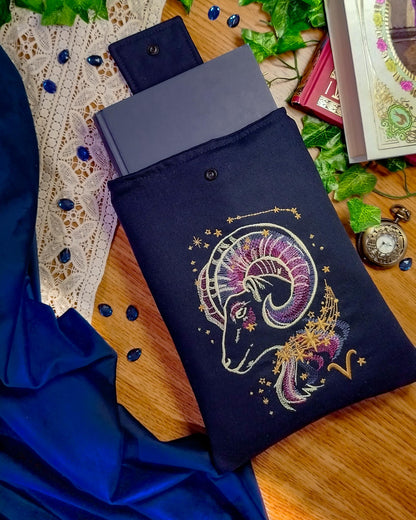 Book sleeve cover per libri ricamate zodiaco ariete - libro