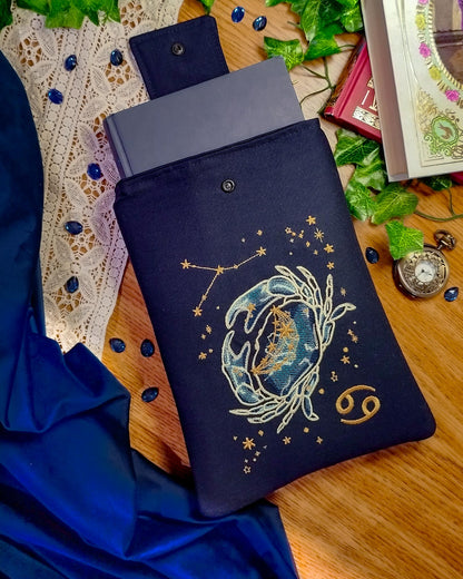 Book sleeve cover per libri ricamate zodiaco cancro - libro