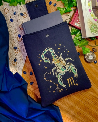 Book sleeve cover per libri ricamate zodiaco scorpione - libro