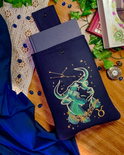 Book sleeve cover per libri ricamate zodiaco toro - libro