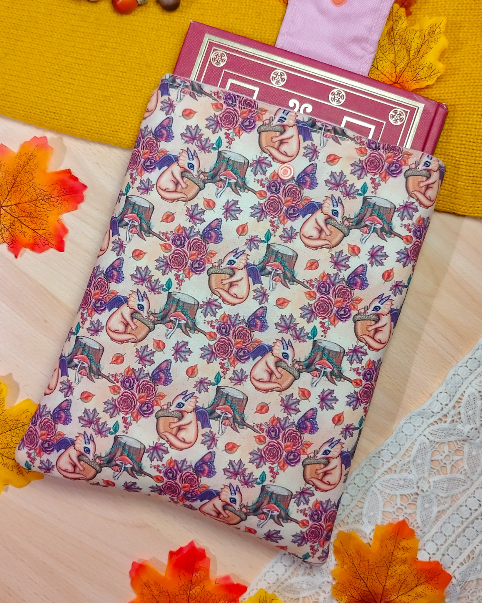 Book sleeve custodia per libri draghi un autunno - libro