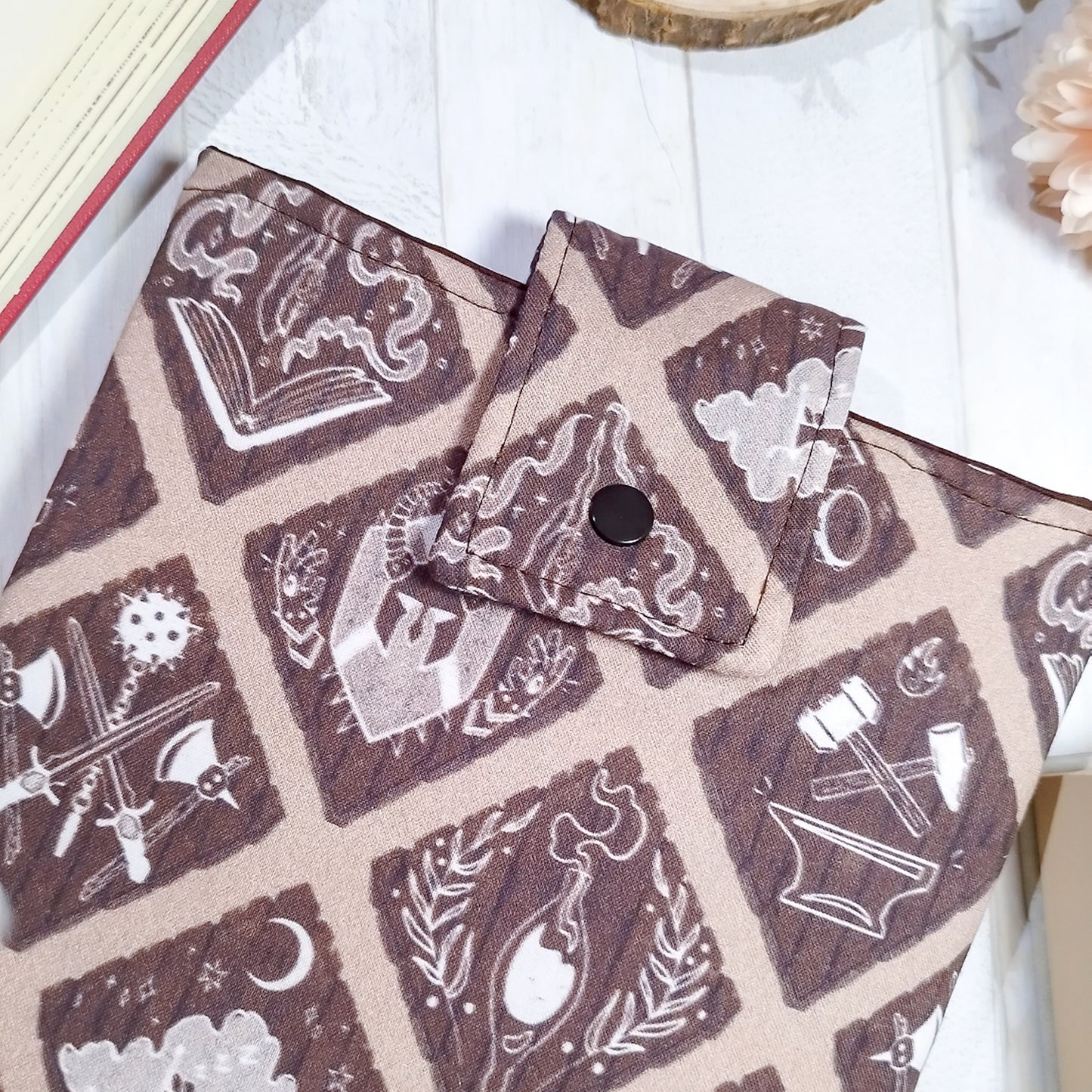 Book sleeve custodia per libri fantasy villaggio - bottone