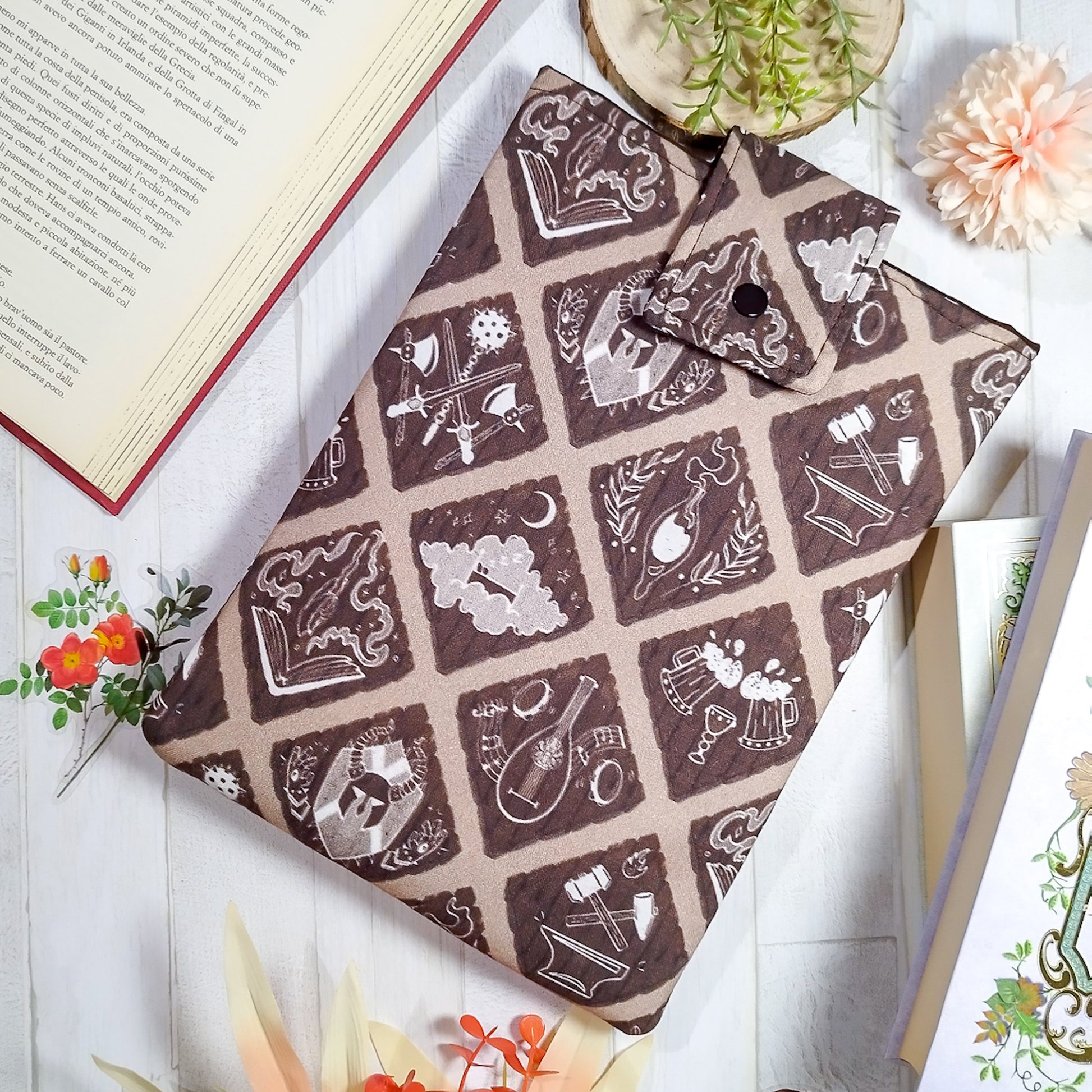 Book sleeve custodia per libri fantasy villaggio - fronte