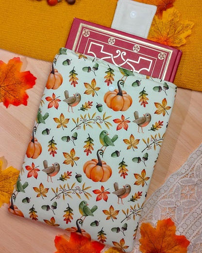 Book sleeve custodia per libri uccellini e zucche - libro