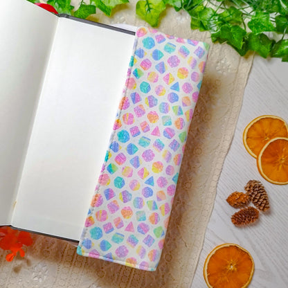 Book cover "Dadi arcobaleno bianca" | Custodia per libri regolabile