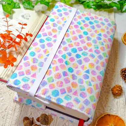 Book cover "Dadi arcobaleno bianca" | Custodia per libri regolabile