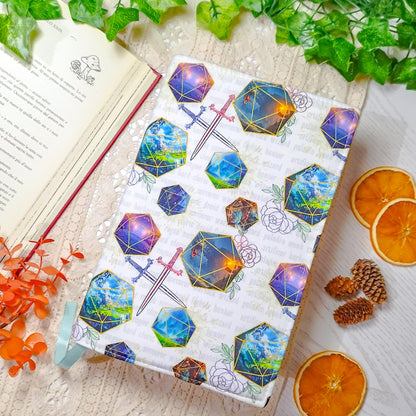 Book cover "Dadi e fiori" | Custodia per libri regolabile