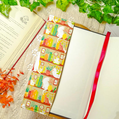 Book cover "Gatti in libreria beige" | Custodia per libri regolabile