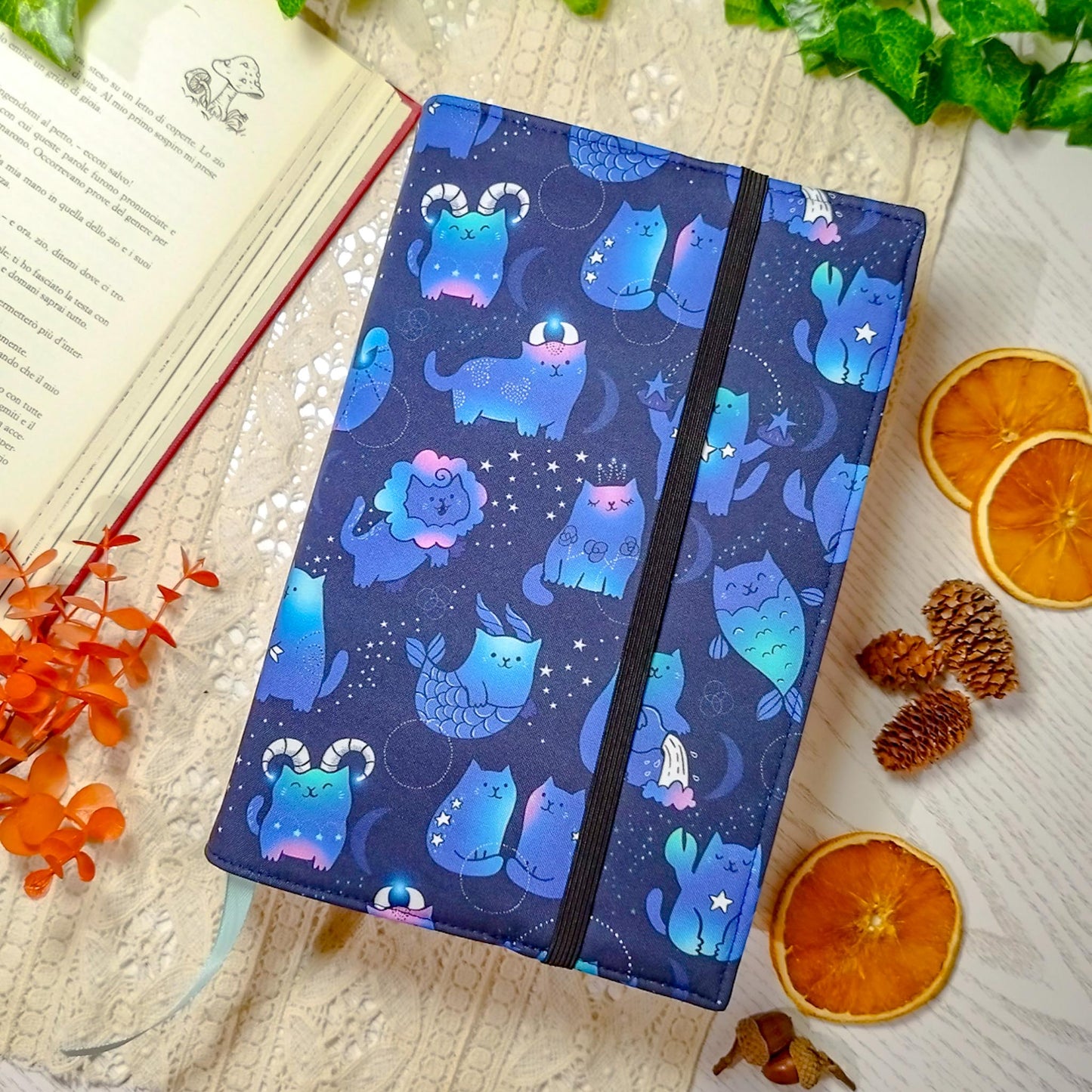 Book cover "Gatti zodiaco" | Custodia per libri regolabile