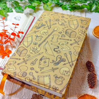 Book cover "Oggetti fantasy marrone" | Custodia per libri regolabile