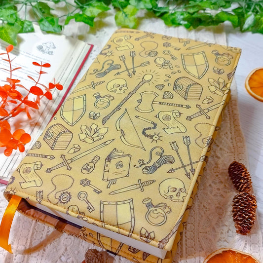 Book cover "Oggetti fantasy marrone" | Custodia per libri regolabile