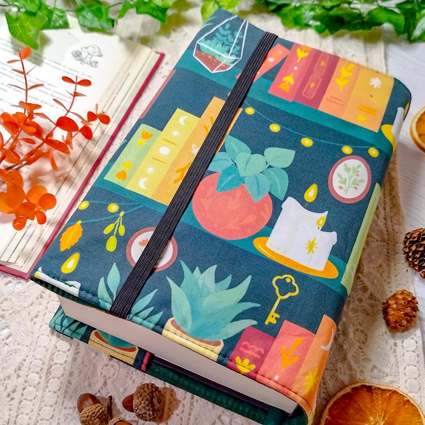 Book cover "Libri e candele" | Custodia per libri regolabile