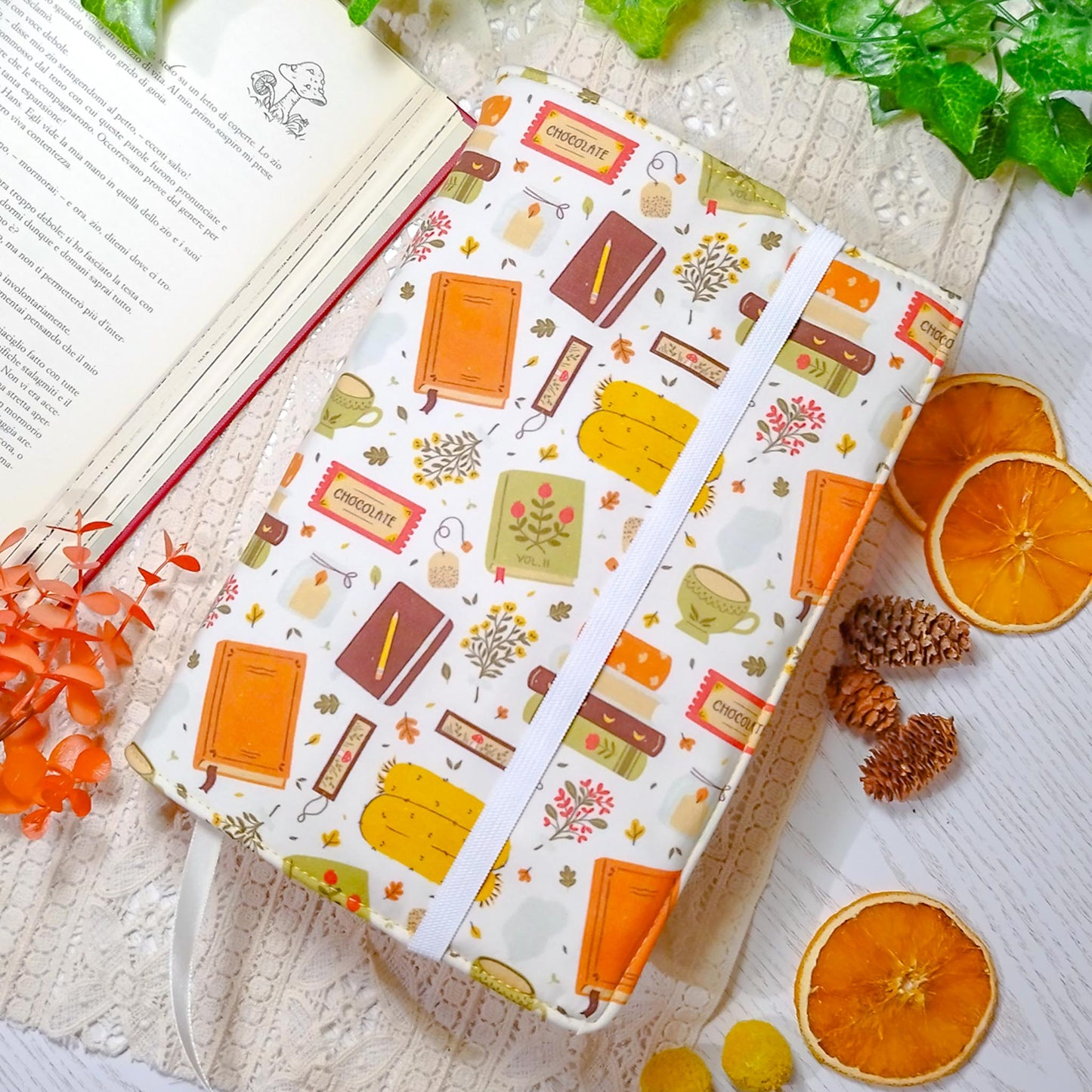 Book cover "Libri in autunno" | Custodia per libri regolabile