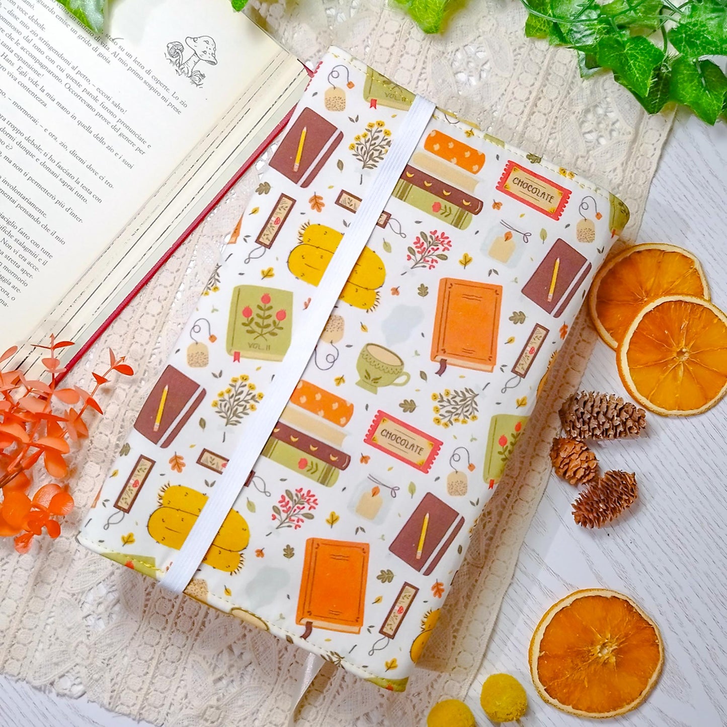 Book cover "Libri in autunno" | Custodia per libri regolabile