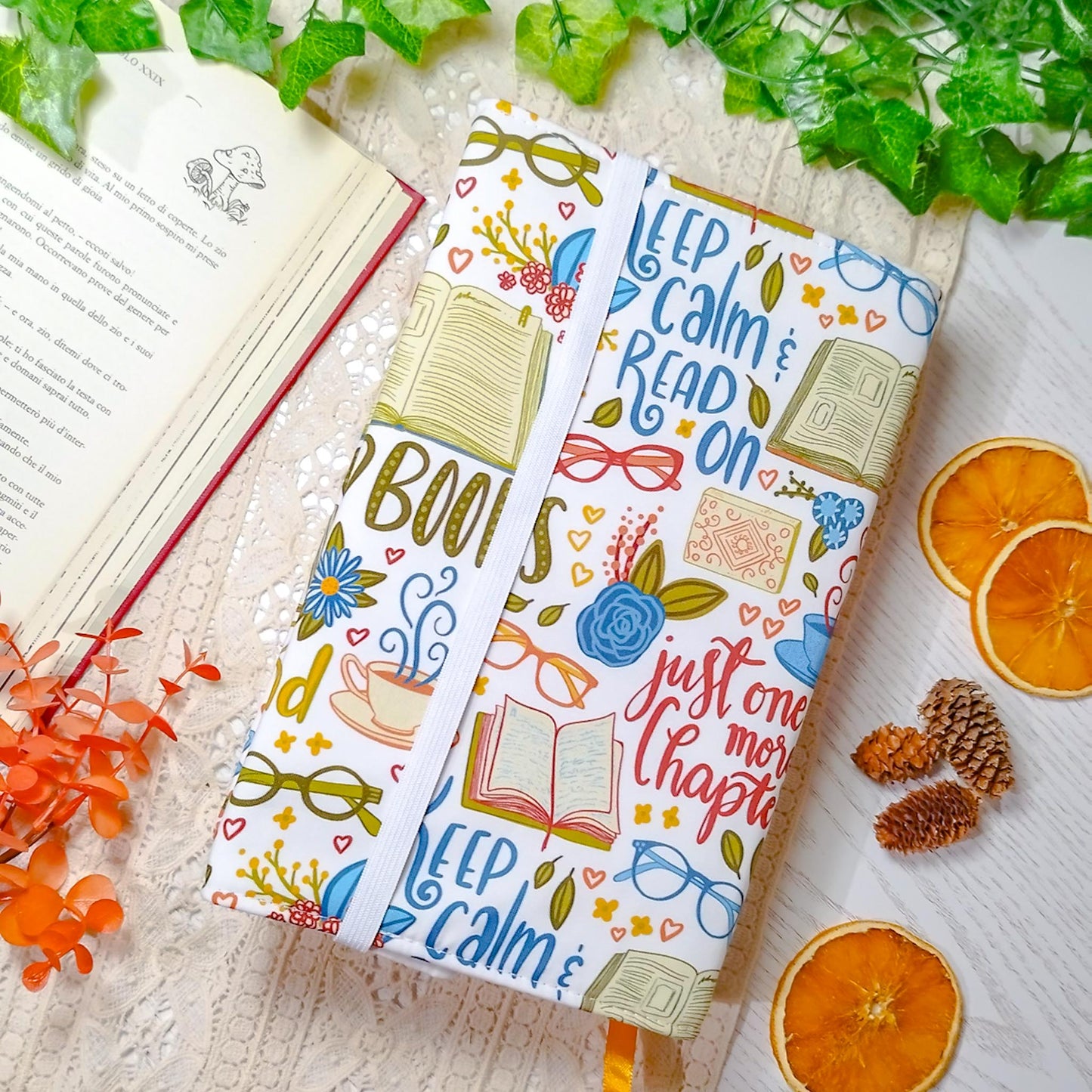 Book cover "Libri romantici" | Custodia per libri regolabile