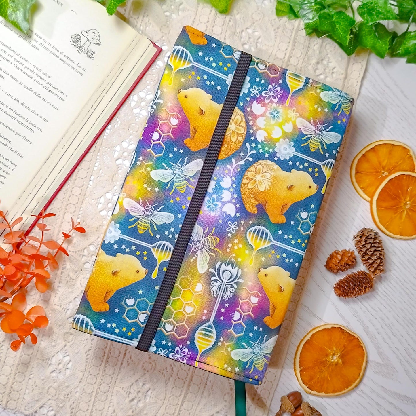 Book cover "Orsi e api" | Custodia per libri regolabile