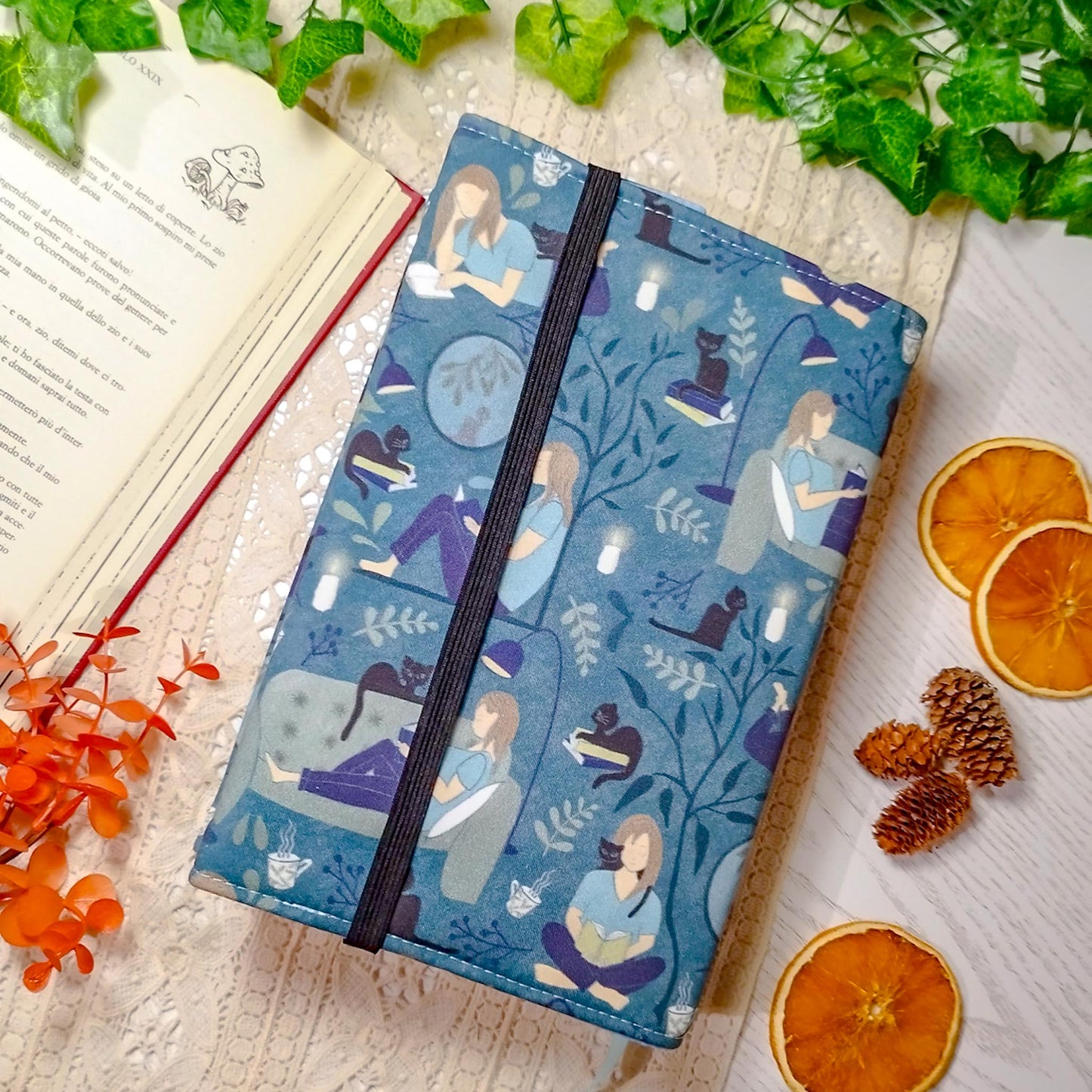 Book cover "Ragazza che legge" | Custodia per libri regolabile