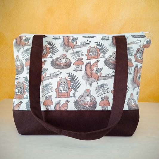 Borsa a spalla "Scoiattoli e topi"