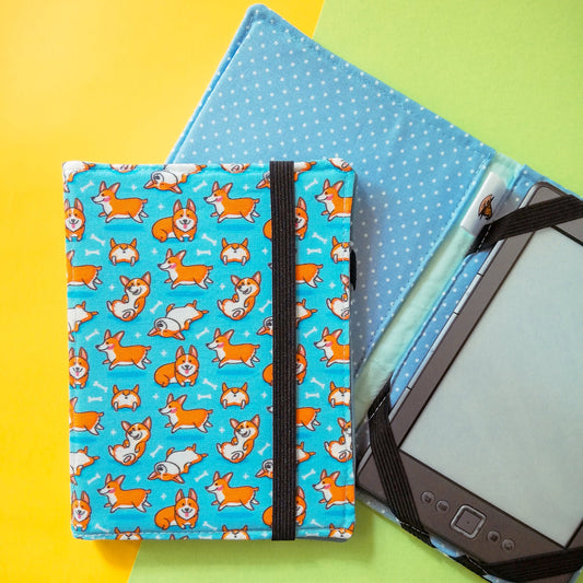 Custodia rigida per ebook reader Kindle e Kobo "Cagnolini corgi"