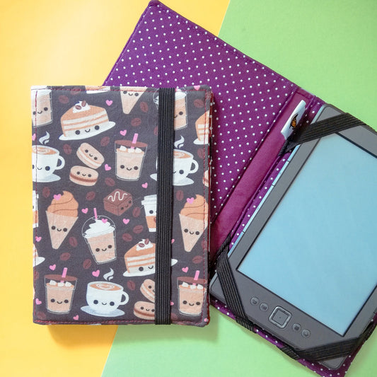 Custodia rigida per ebook reader Kindle e Kobo "Dolci e caffè"