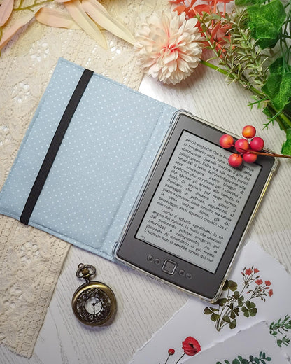 Cover kindle e kobo rigida rimovibile fantasy - interno azzurro dispositivo