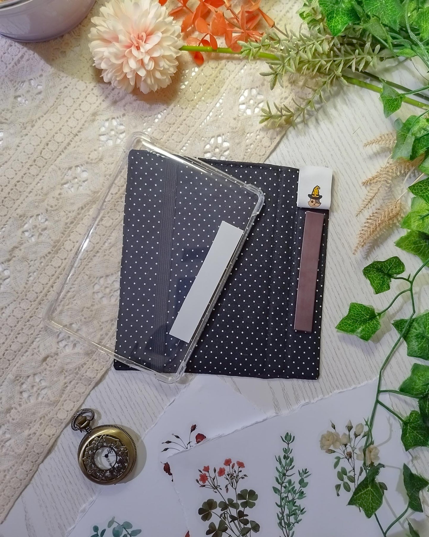 Cover kindle e kobo rigida rimovibile fantasy - interno blu custodia
