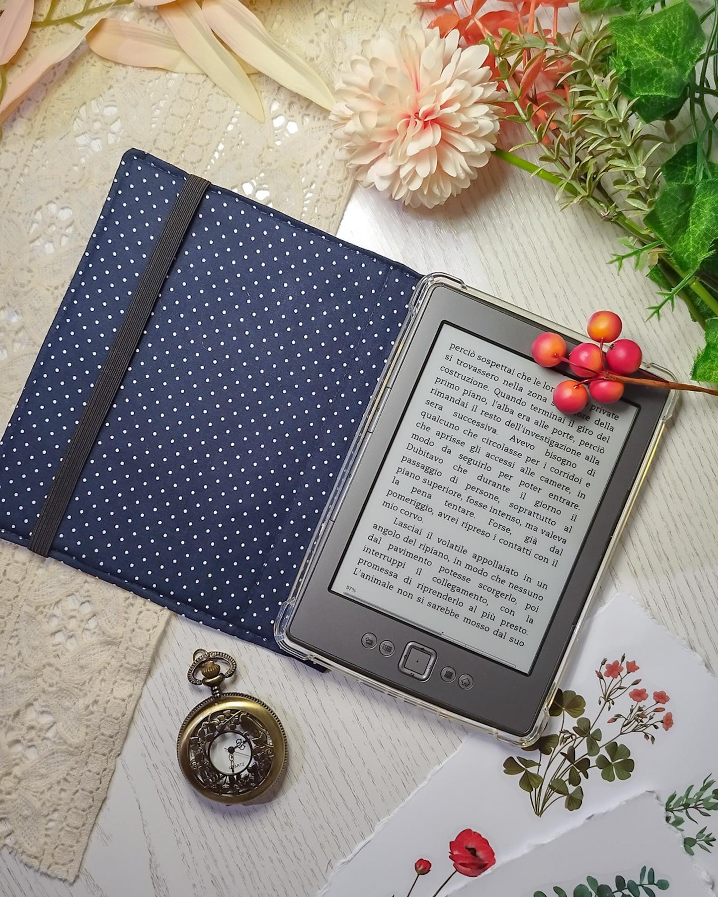 Cover kindle e kobo rigida rimovibile fantasy - interno blu dispositivo 1