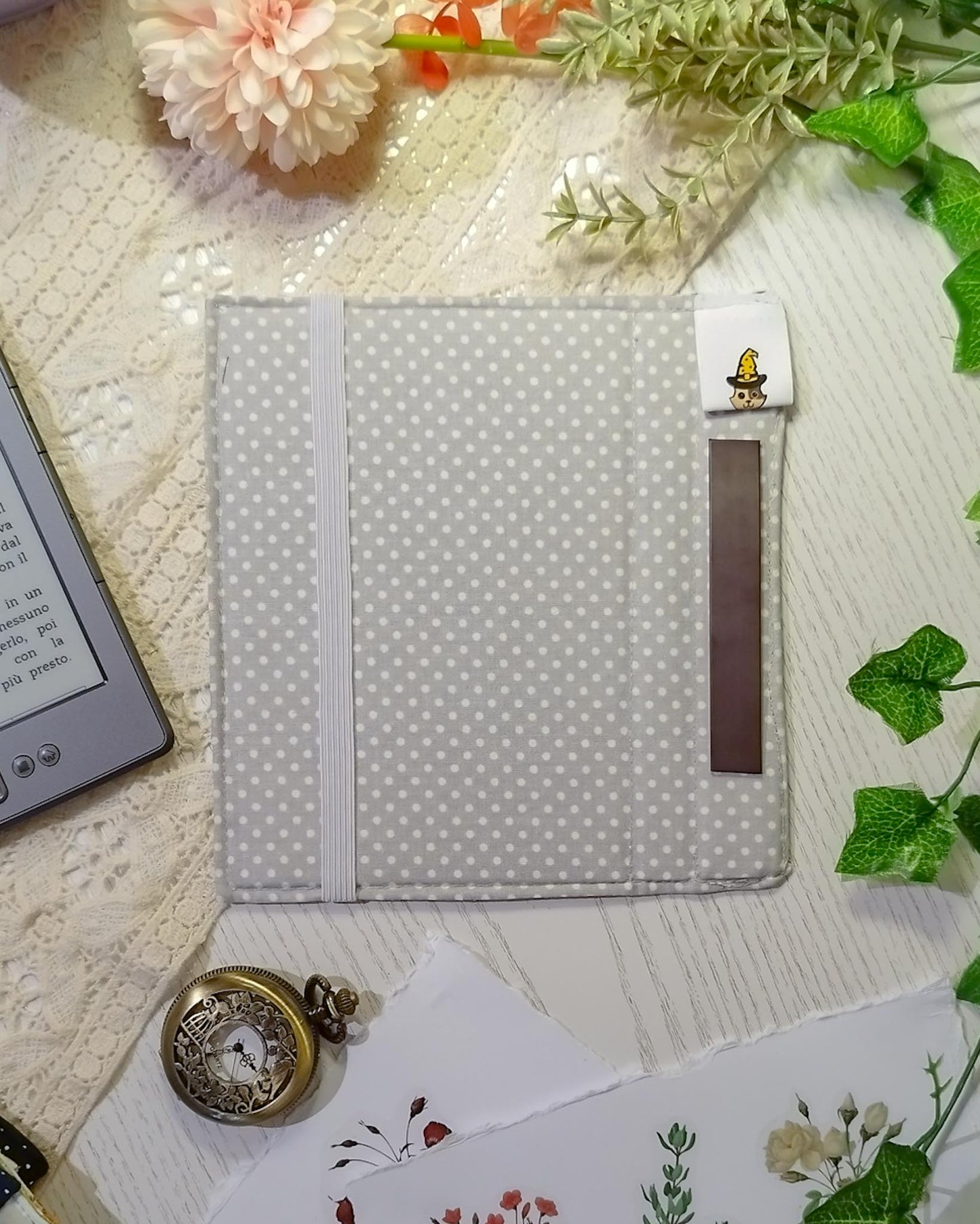 Cover kindle e kobo rigida rimovibile fantasy - interno grigio
