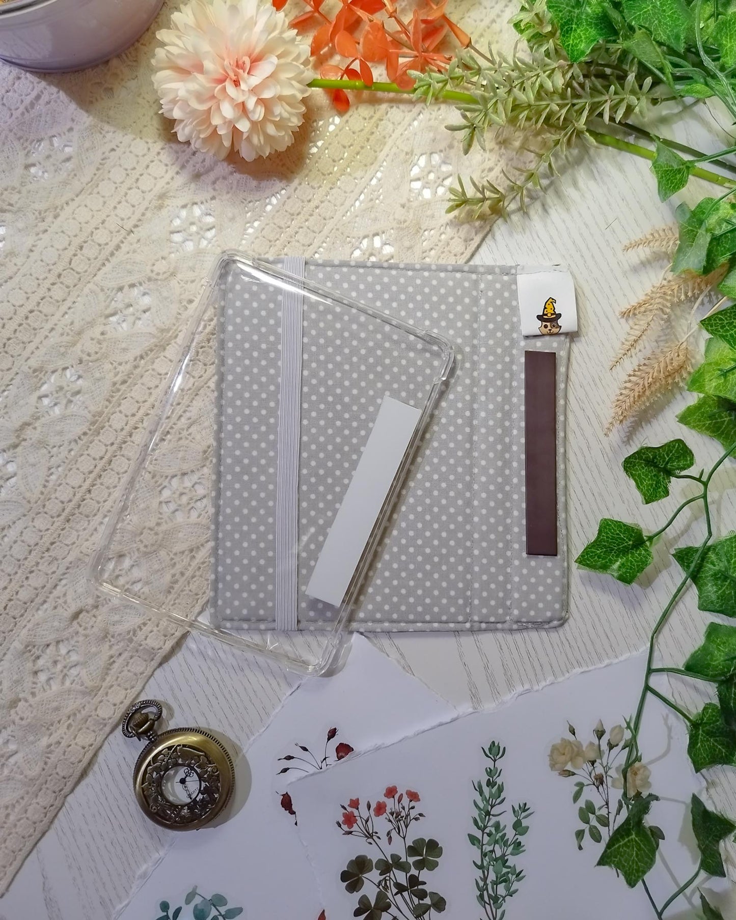 Cover kindle e kobo rigida rimovibile fantasy - interno grigio custodia