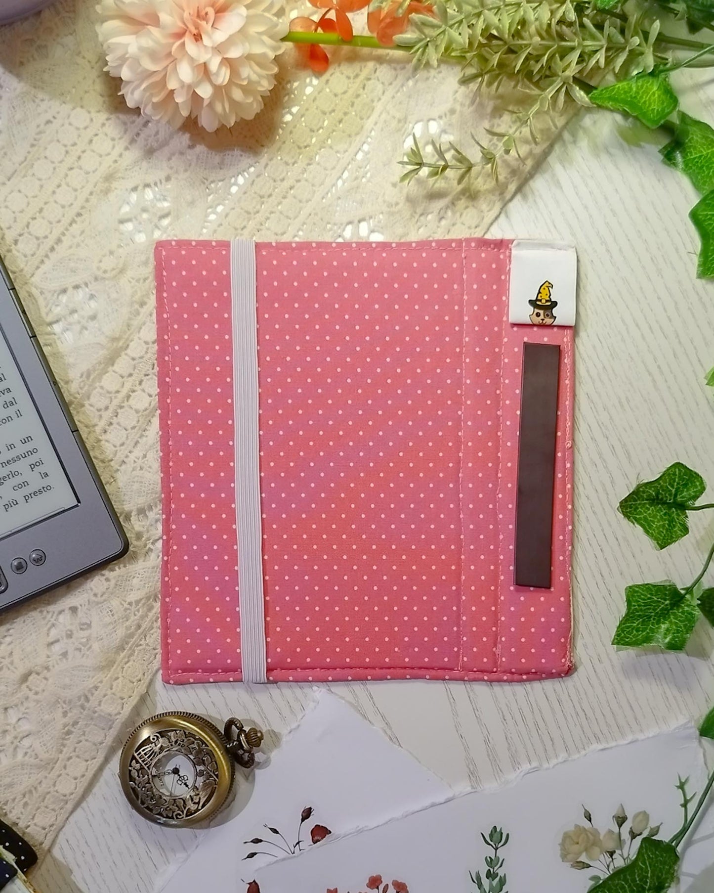 Cover kindle e kobo rigida rimovibile fantasy - interno rosa
