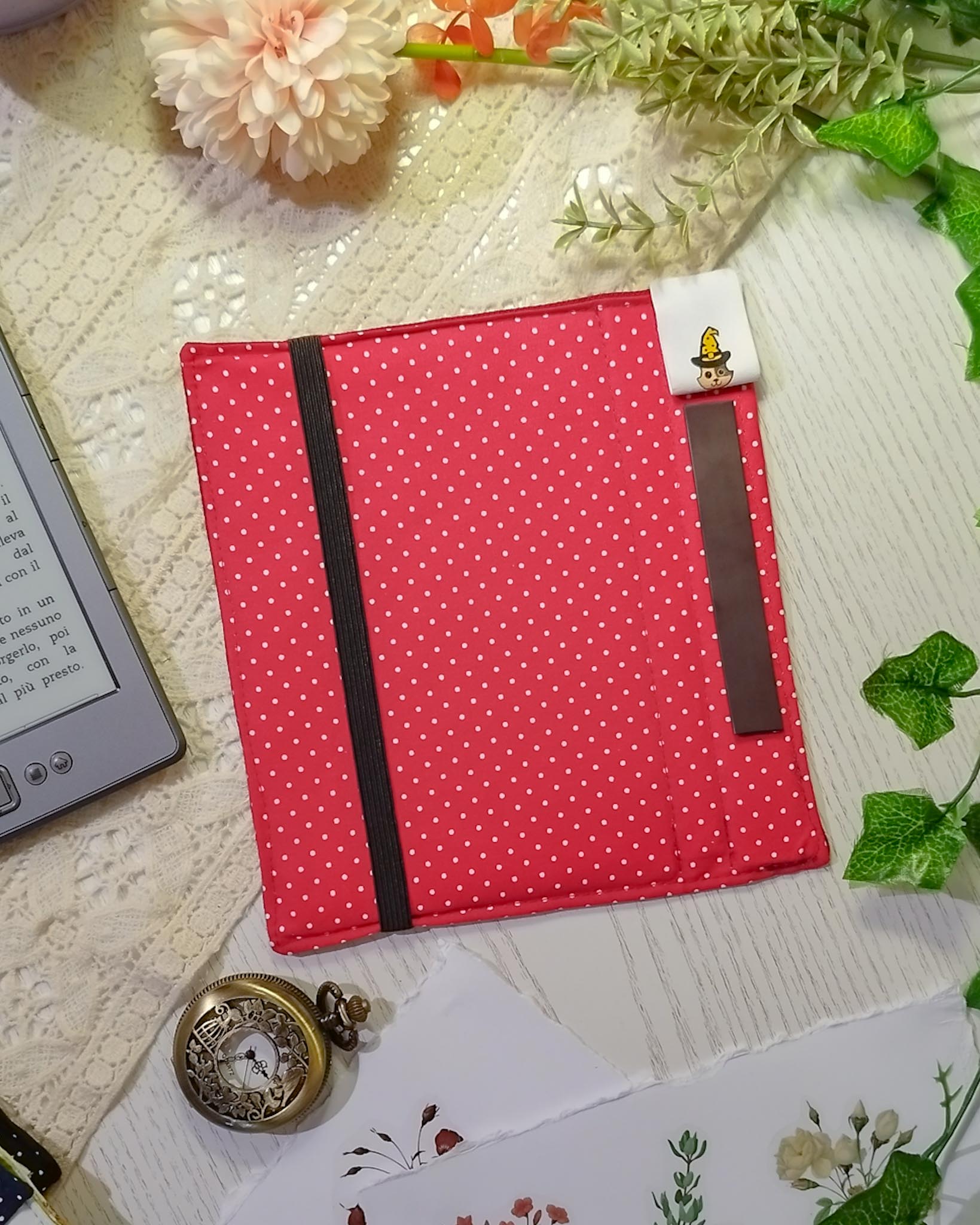 Cover kindle e kobo rigida rimovibile fantasy - interno rosso