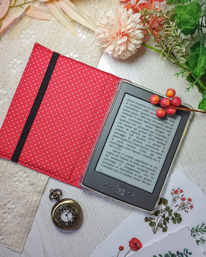 Cover kindle e kobo rigida rimovibile fantasy - interno rosso dispositivo