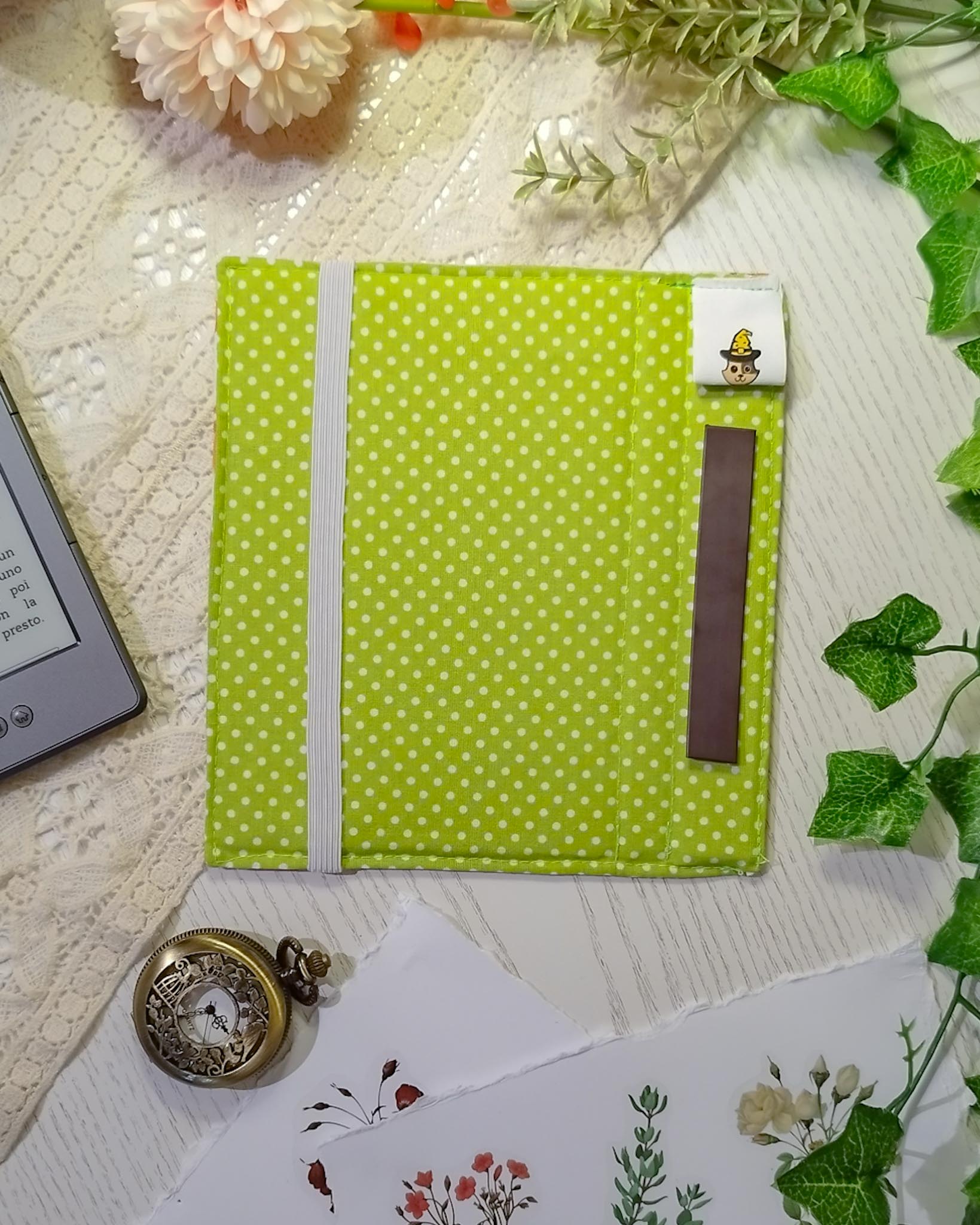 Cover kindle e kobo rigida rimovibile fantasy - interno verde chiaro